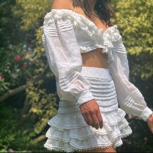 Mackenzie Mode Set Skirt/Top Set Winter White NWT